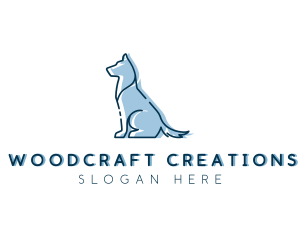 Pet Dog Silhouette logo design