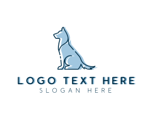Husky - Pet Dog Silhouette logo design