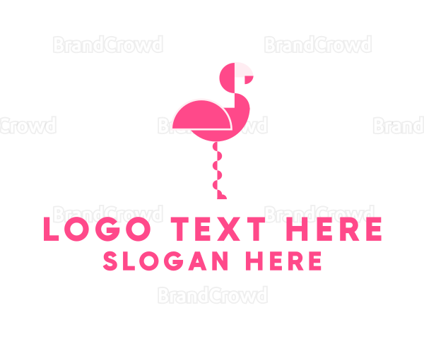 Standing Bird Flamingo Logo