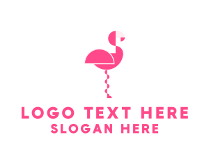 Standing - Standing Bird Flamingo logo design