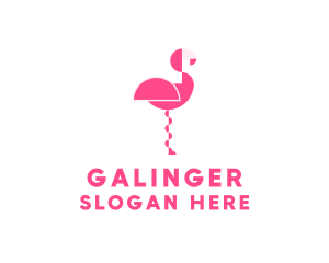 Standing Bird Flamingo Logo