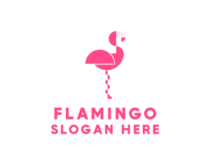 Standing Bird Flamingo logo design