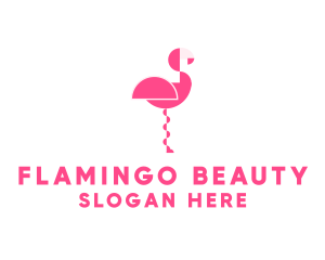 Standing Bird Flamingo logo design