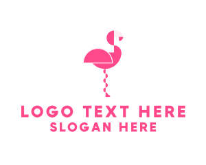 Standing Bird Flamingo Logo