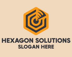 Hexagon Target Radar logo design