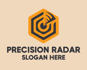 Hexagon Target Radar logo design