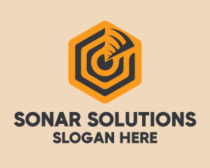 Sonar - Hexagon Target Radar logo design