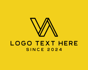 Letter Va - Professional Outline Company Letter VA logo design