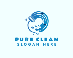 Blue Water Squeegee logo design