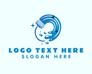 Housekeeper - Blue Water Squeegee logo design