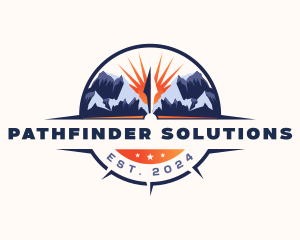 Wayfinding - Compass Mountain Traveler logo design