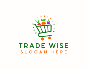 Merchant - Organic Grocery Shopping Cart logo design