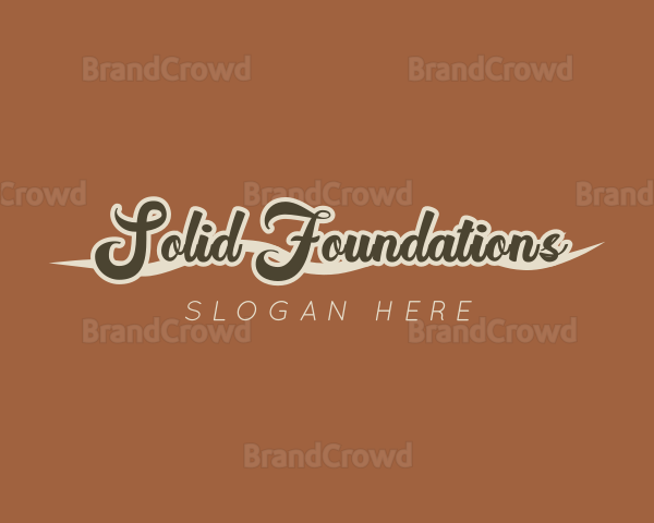 Retro Cursive Handwriting Logo