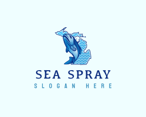 Michigan Fish Seafood logo design