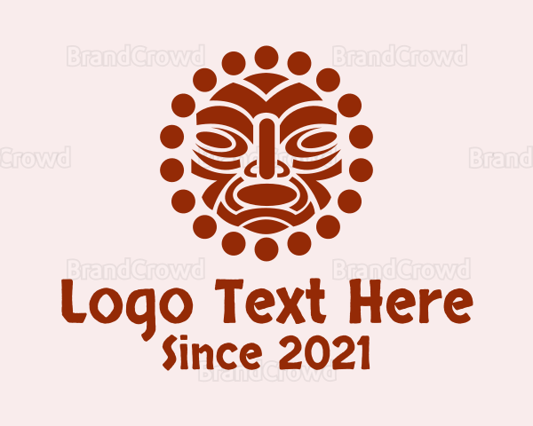Tribal Maori Face Art Logo