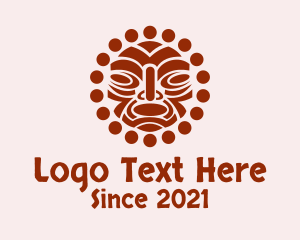 Face - Tribal Maori Face Art logo design