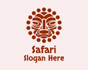 Tribal Maori Face Art Logo