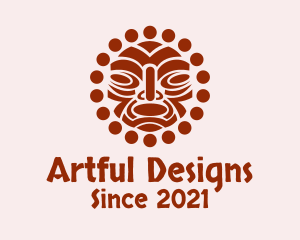 Tribal Maori Face Art logo design