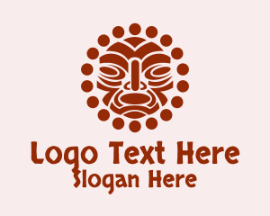 Tribal Maori Face Art Logo