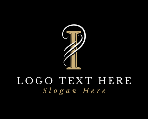Swirl - Elegant Luxury Brand Letter I logo design