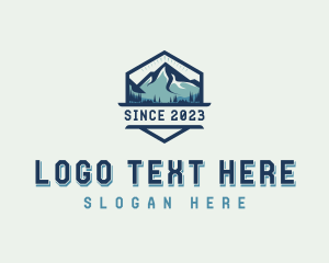 Outdoor - Mountain Peak Hiking logo design