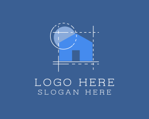 Village - Blueprint Architecture House logo design