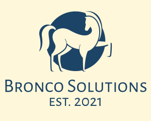 Bronco - Blue Trojan Horse logo design