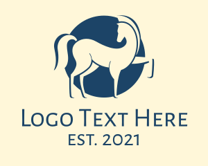Stable - Blue Trojan Horse logo design