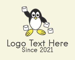 Penguin - Cute Penguin Mail logo design