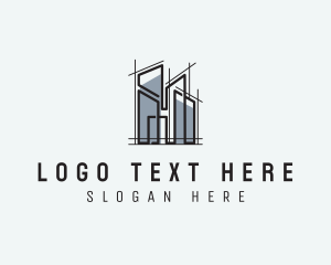 Cityscape - Industrial Building Scaffolding logo design