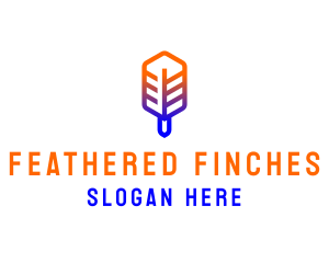 Writing Pen Feather logo design