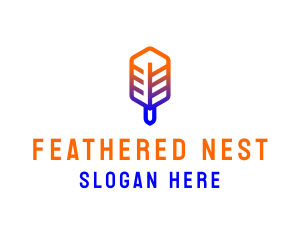 Writing Pen Feather logo design