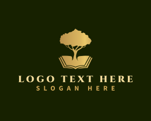 Bonsai - Tree Book Education logo design