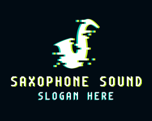 Glitch Saxophone Music  logo design