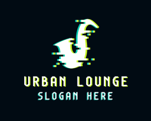 Lounge - Glitch Saxophone Music logo design