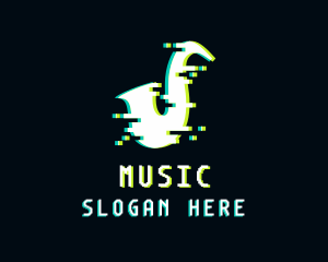 Glitch Saxophone Music  logo design