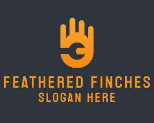 Mechanical Wrench Hand Handyman logo design