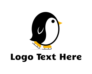 Skate - Penguin Skate Cartoon logo design