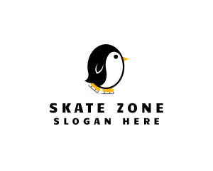 Ice Skating Penguin logo design