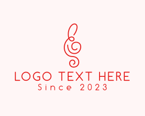 Musical Symbol - G Clef Musical Doodle logo design