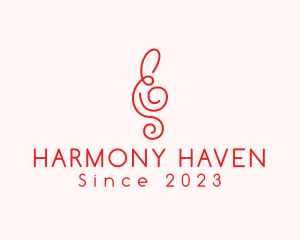 Harmony - G Clef Musical Doodle logo design