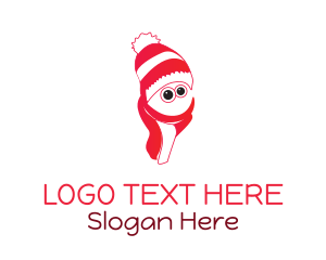Cartoon - Snowman Beanie & Scarf logo design