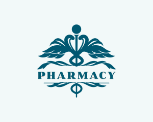 Medical Pharmacy Caduceus logo design