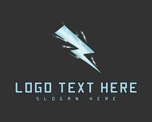 Flashy - Ice Blue Lightning logo design