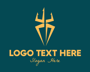 Greek Mythology - Golden Spider Trident logo design