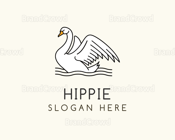 Water Swan Bird Logo