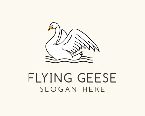 Geese - Water Swan Bird logo design