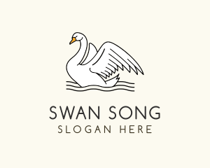 Water Swan Bird  logo design