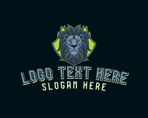 Angry - Lion Gaming Shield logo design