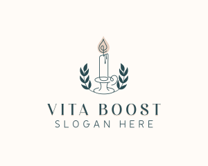 Scented - Candle Wreath Wellness logo design